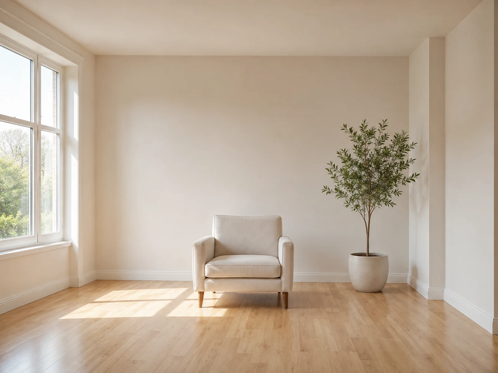 An emptied apartment room being deep cleaned