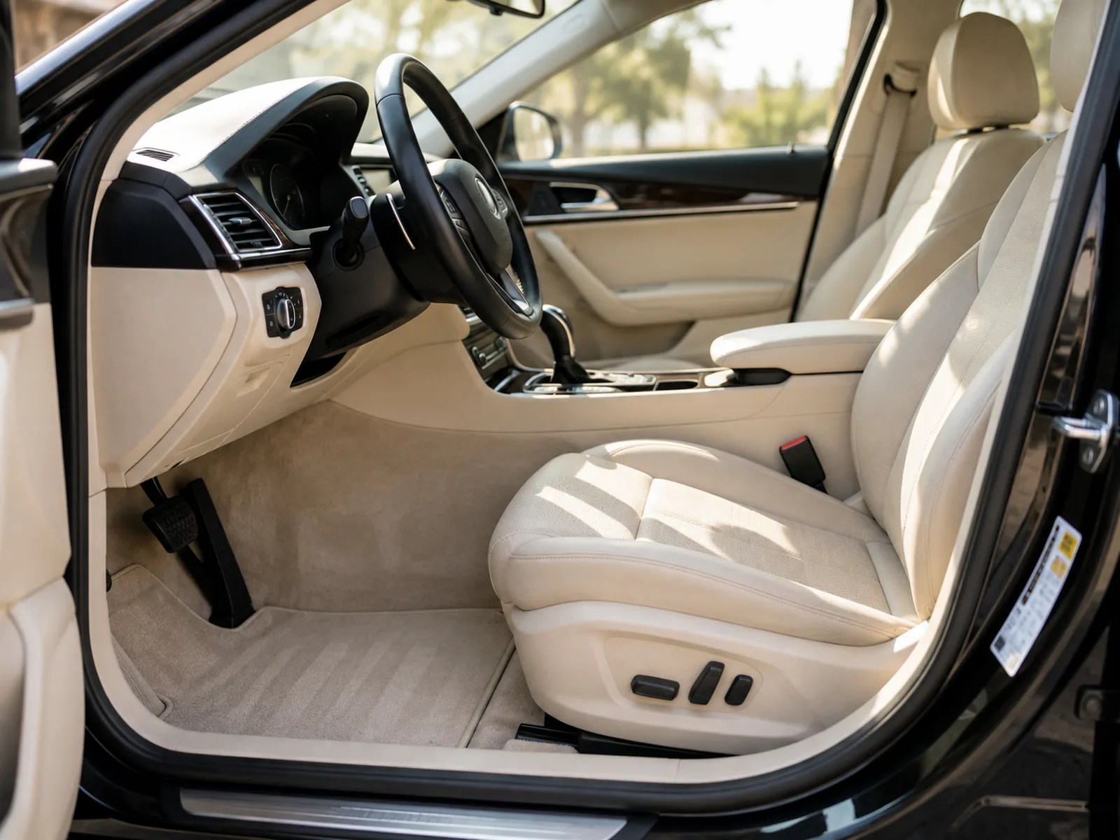 A car seat part way through upholstery extraction